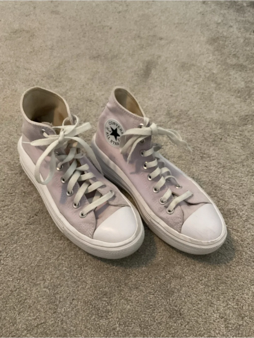 Converse Platform High-Top Sneakers - Pastel Lavender & White